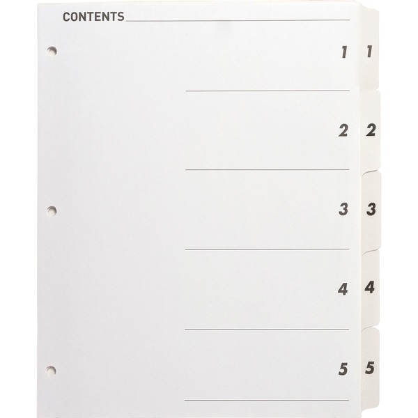 Business Source Table of Content Quick Index Dividers Printed Tab(s), PK5 05852